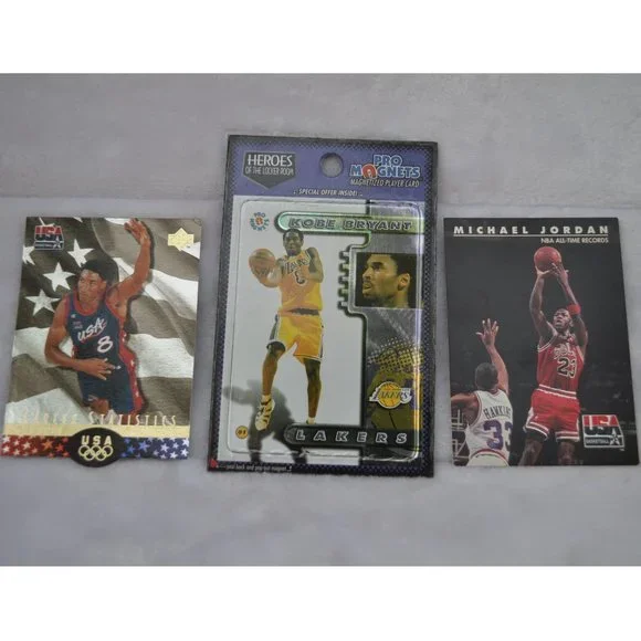 Kobe Bryant Pro magnet Michael Jordan#45 Scottie Pippen Lot of 3 basketball card - Picture 1 of 8